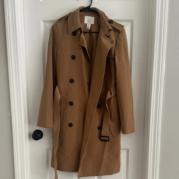 H&M Double-Breasted Brown Trench Coat - Picture 1 of 4